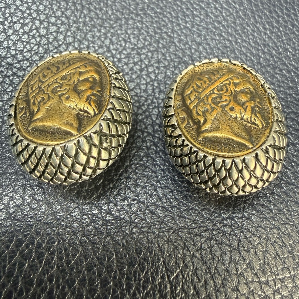Vintage Greek Coin Earrings - Picture 4 of 8
